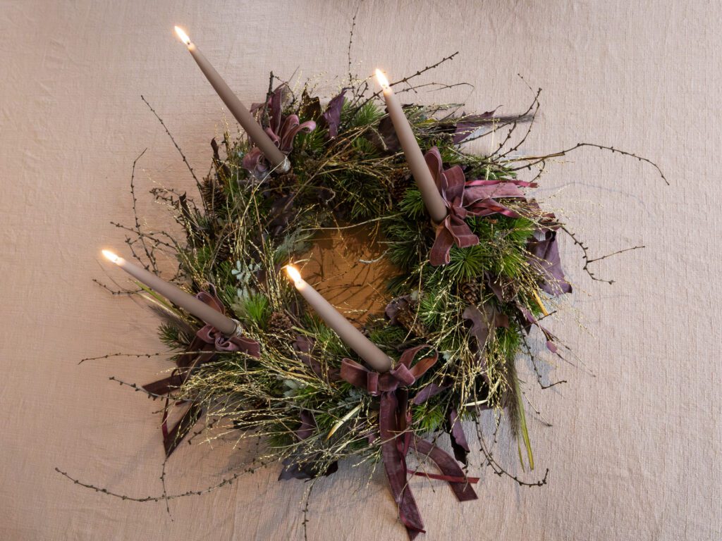 Aðventukransar Gunnhildar Óskar – skref fyrir skref