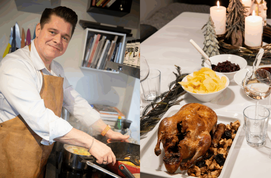 Vitringur eldar danska jólaönd