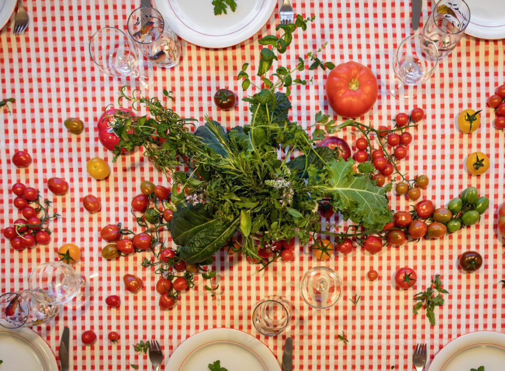 Tómatar í forgrunni í matarboði hjá Höllu Sif og Sólveigu Spilliaert 