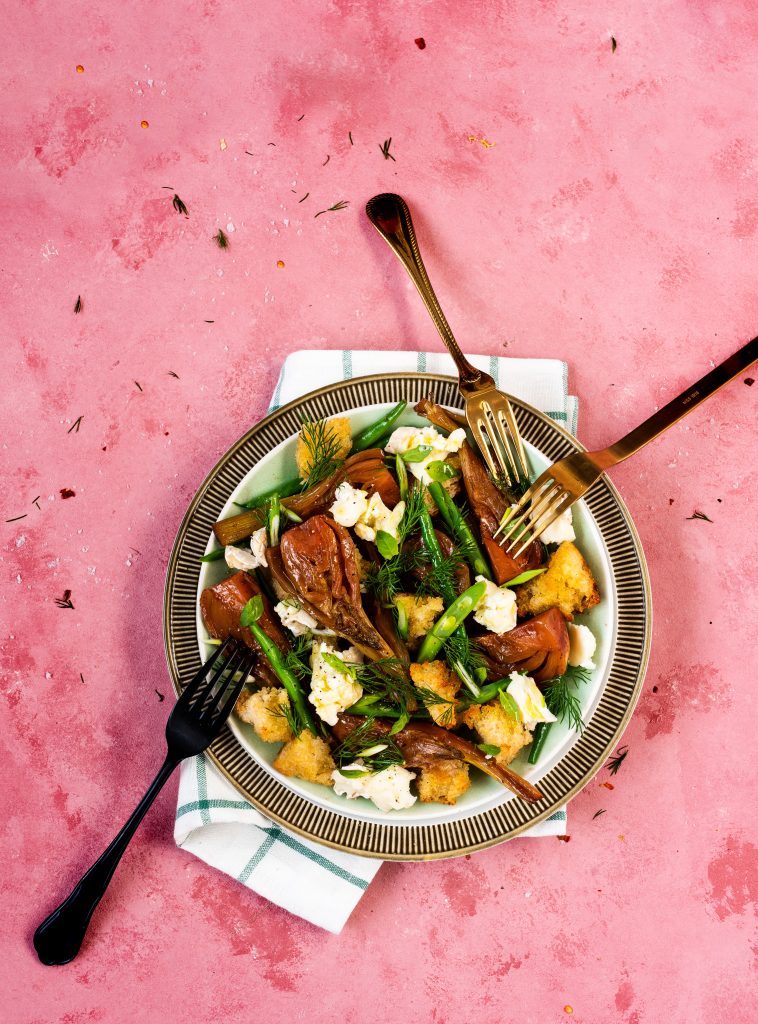 Bakað fennel með geitaosti og dilli
