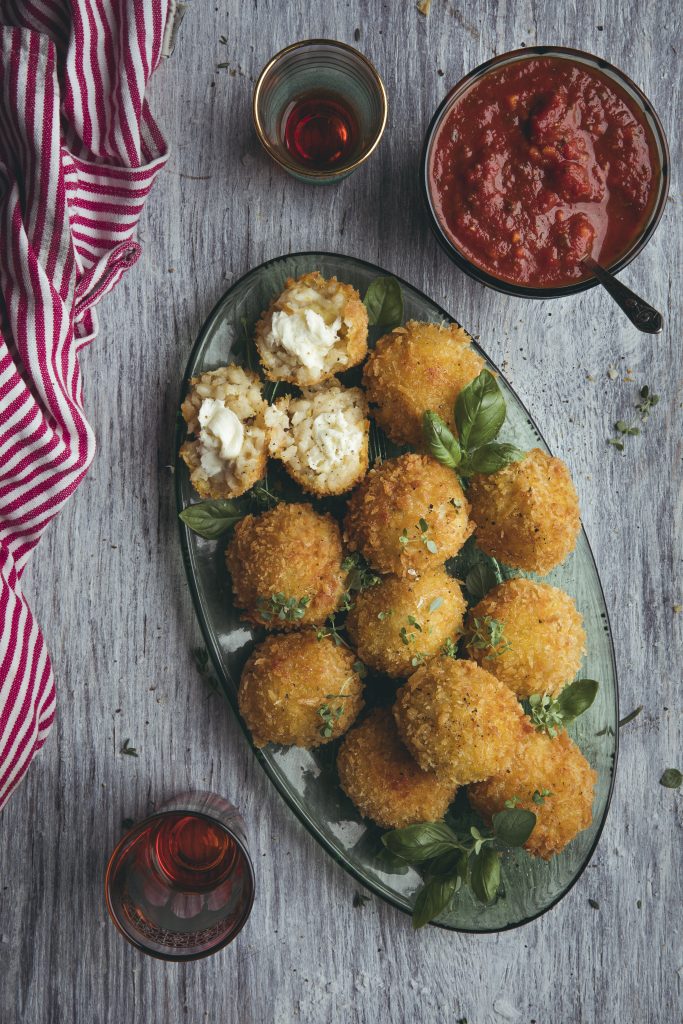 Arancini með mozzarella-osti