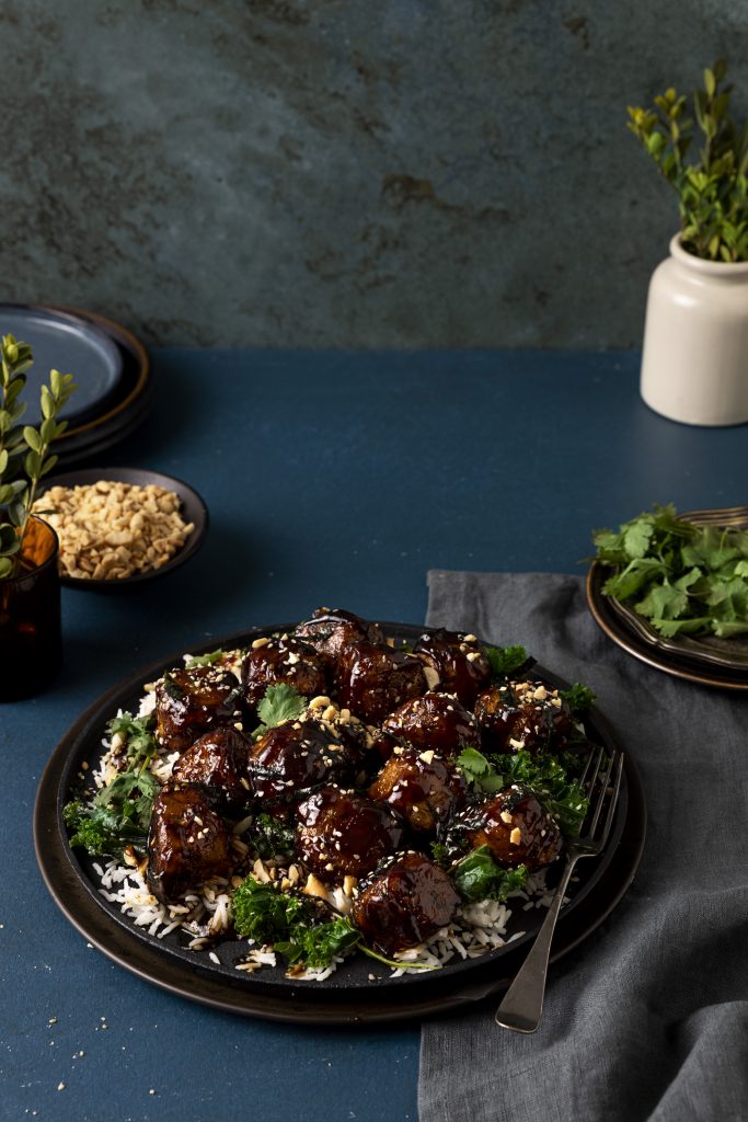 Tófúbollur með teryaki-sósu