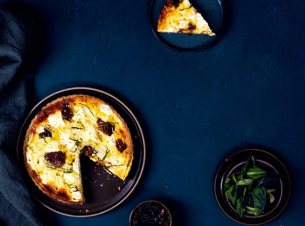 Kúrbítsbaka með karamellíseruðum lauk og ricotta-osti