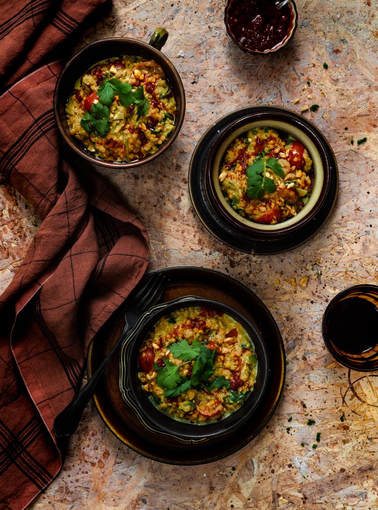 Dásamlegt dhal með spínati og chili