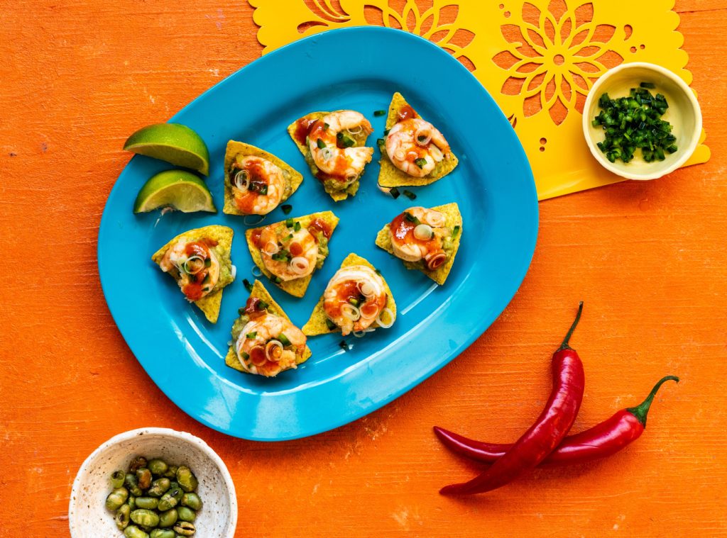 Chili-rækjur með guacamole