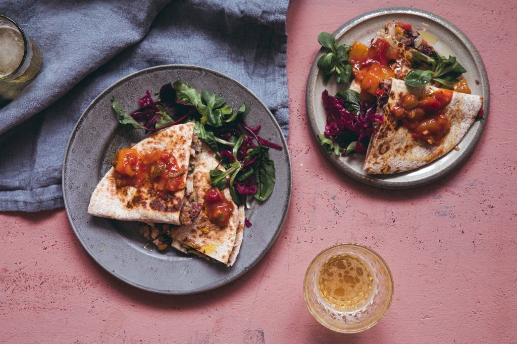 Quesadilla með aduki-baunum og reyktri papriku