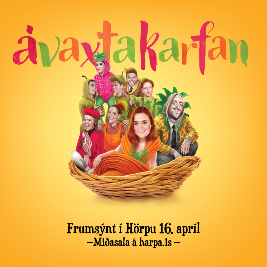 Ávaxtakarfan með nýjum og ferskum ávöxtum