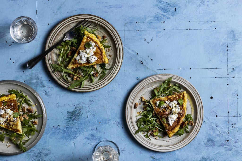 Eggjakaka með brokkolí og ricotta-osti