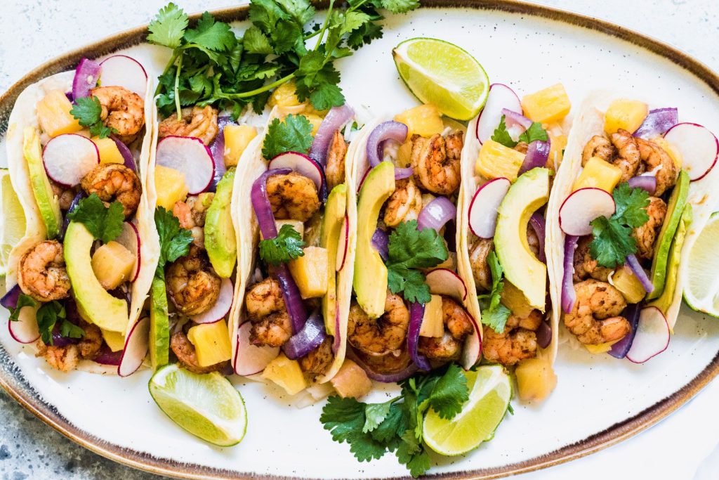 Rækju-taco með avókadói