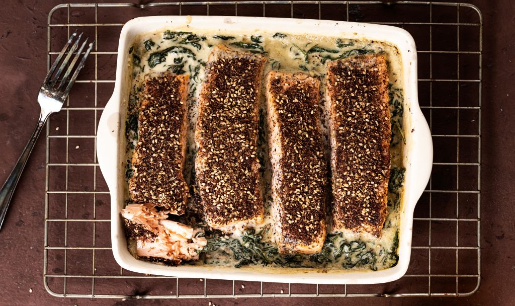 Bakaður lax með tahini og sumac 