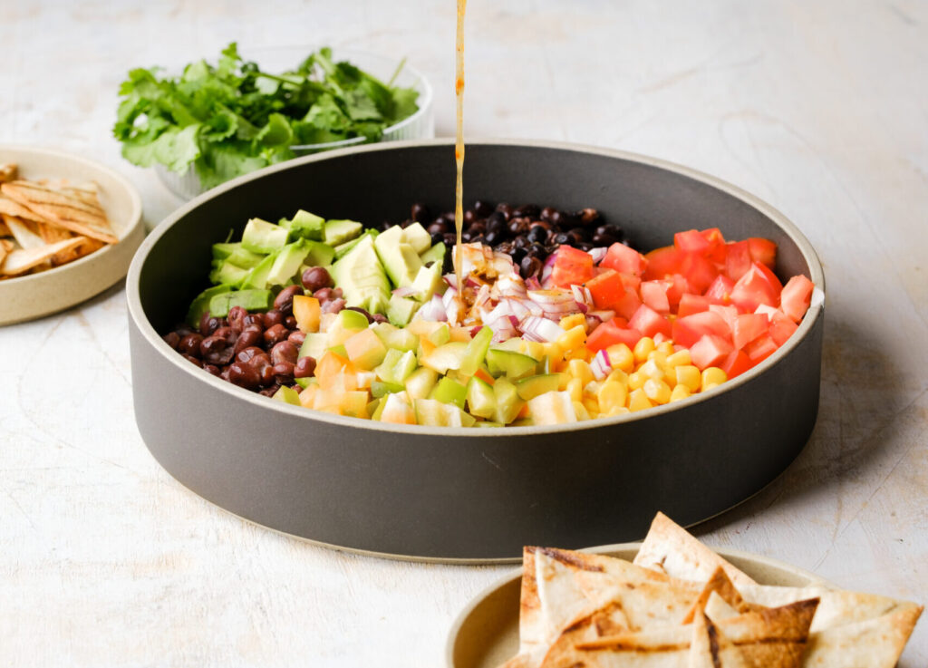 Þriggja bauna salsa og stökkar tortilla-flögur