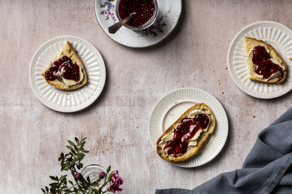 Hindberjasulta með chia-fræjum og vanillu